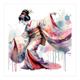 Geisha Dancer With Flowing Kimono (Print Only) thumbnail