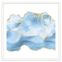 Blue & Gold Glitter Agate Texture 05