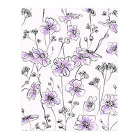 Wild Roses Floral Pattern - Purple (Print Only)