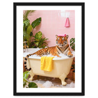 Leopard in Bathtub, Surreal Bathroom Scene