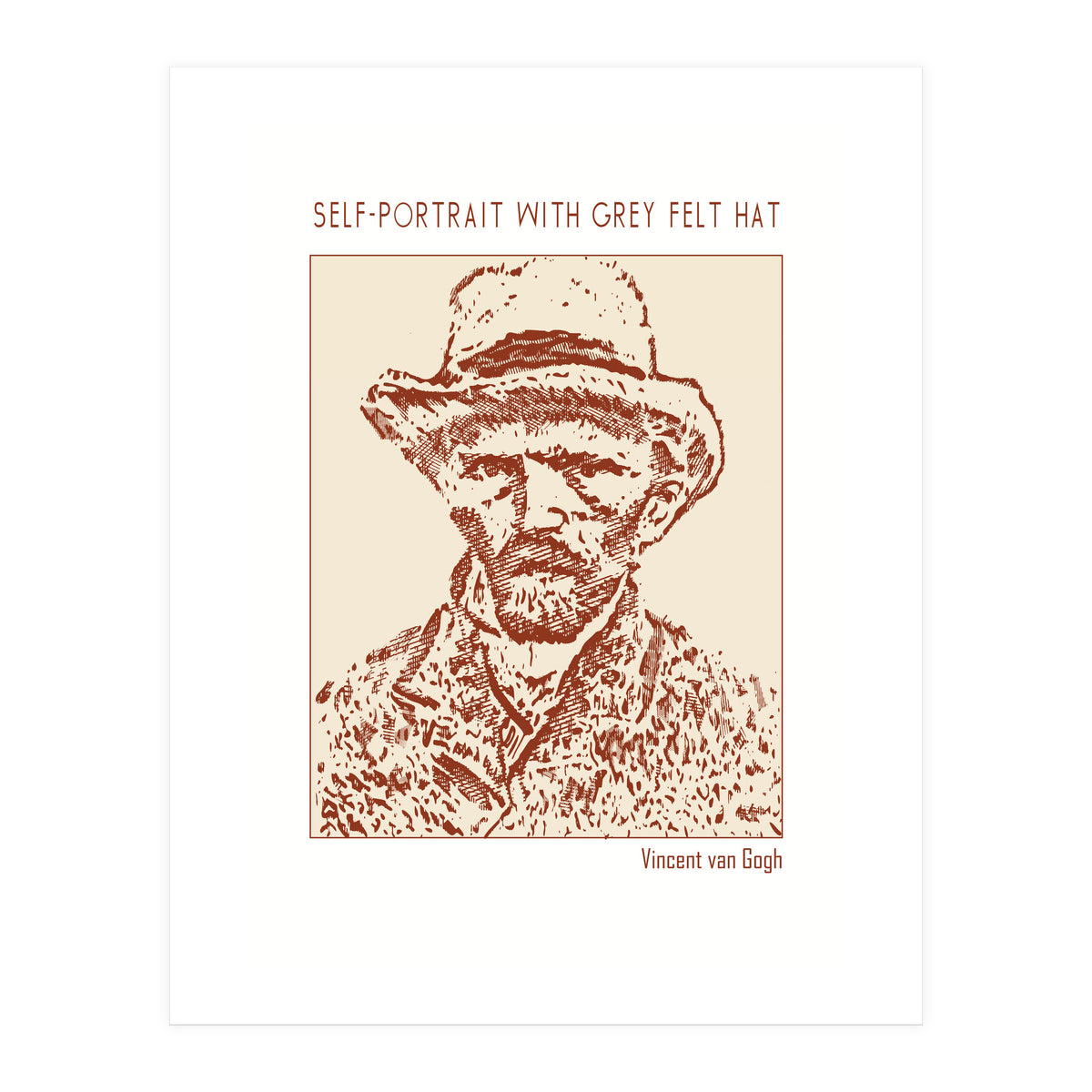 Self Portrait With Grey Felt Hat – Vincent Van Gogh (Print Only)