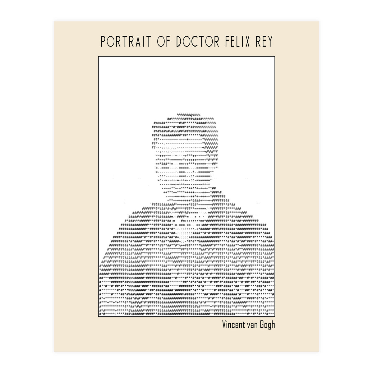 Portrait Of Doctor Felix Rey (ascii Art) (Print Only)