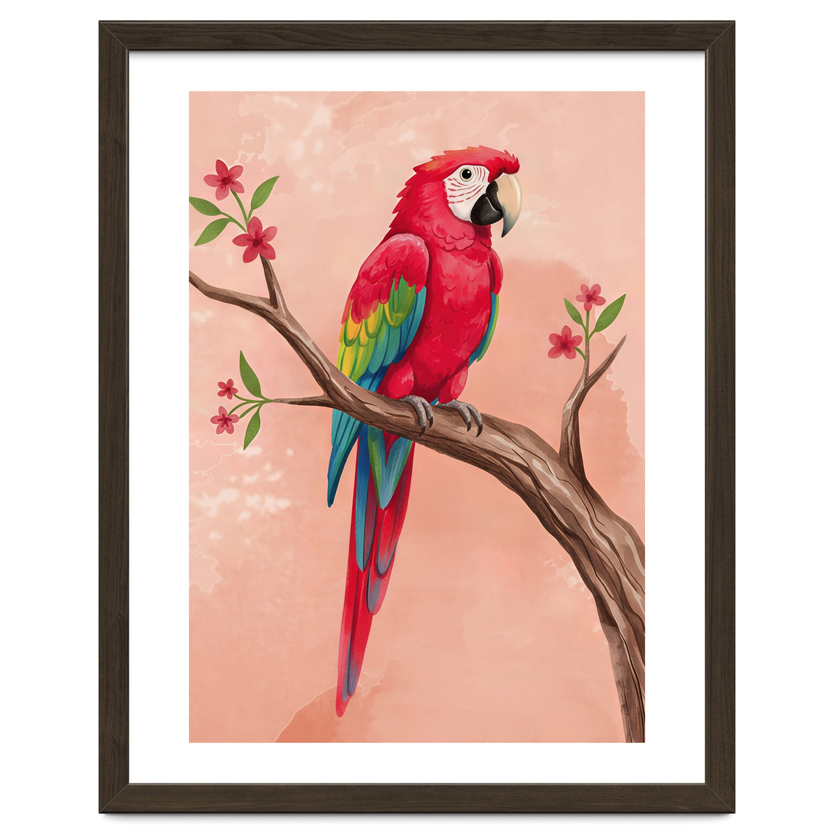 Red Macaw Parrot Bird Forest