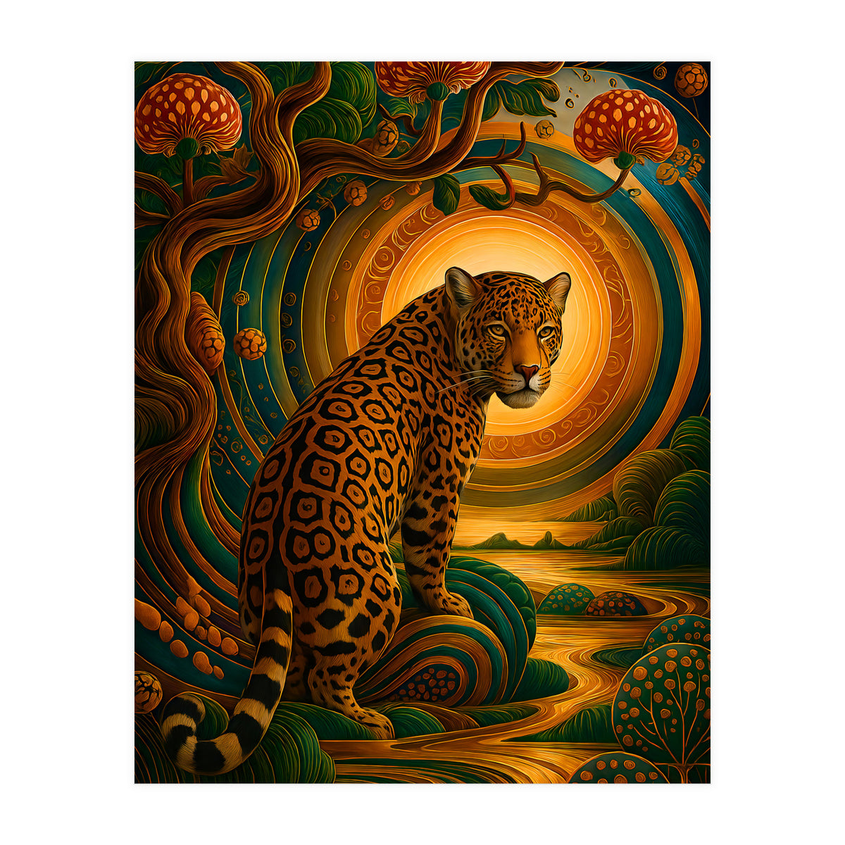 Leopard in Retro Contemporary Aesthetics (Print Only)