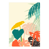 Tropical Nature, Botanical Pastel Jungle Plants Illustration, Minimal Bohemian Palm Monstera Forest (Print Only) thumbnail