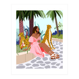 Spirit Animal, Cheetah, Leopard, Tiger Wildlife, Tropical Jungle Wild Cat Animals, Bohemian Woman Travel Garden Nature (Print Only) thumbnail