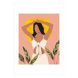Fold Up The Sun & Take It Wherever You Go, Bohemian Woman Self Love Self Care Pastel , Plant Lady Tropical Boho Contemporary (Print Only) thumbnail