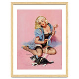 Sexy Pinup Girl Playing With Her Cat thumbnail