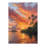 Impressionist Tropical Sunset Over Paradise Island (Print Only) thumbnail