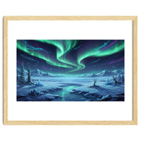 Arctic Glow: Northern Lights Winter Landscape