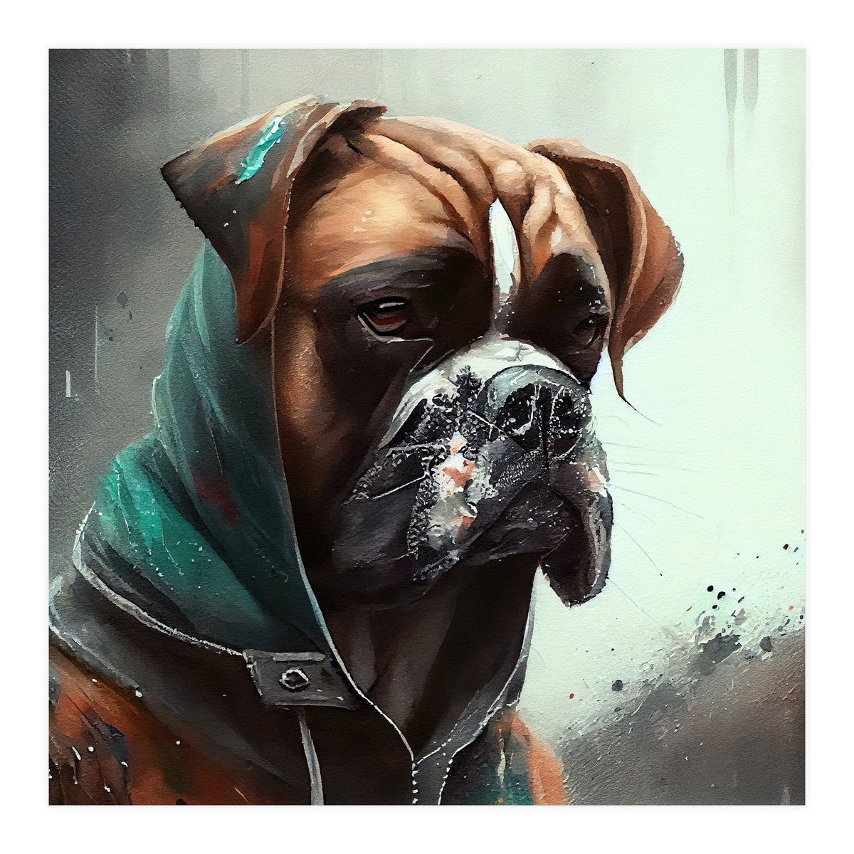 Watercolor Boxer Dog (Print Only)