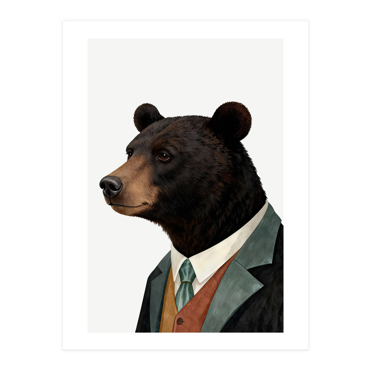 Black Bear In Suit (Print Only)