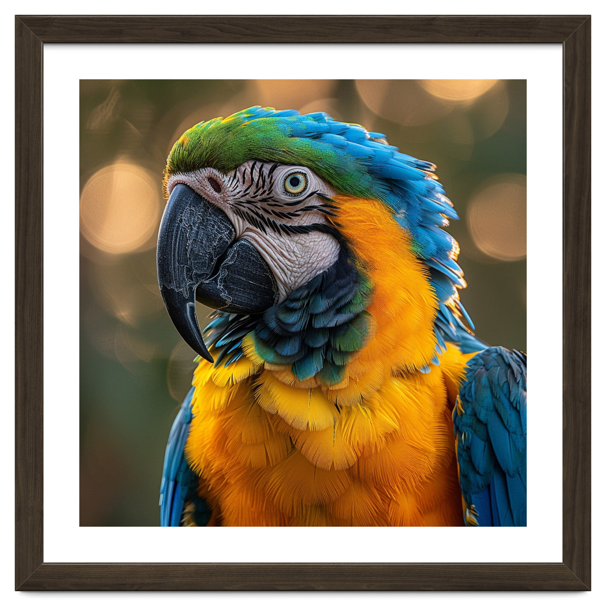 Blue And Gold Macaw Portrait Close Up