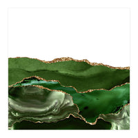 Green & Gold Agate Texture 25  (Print Only)
