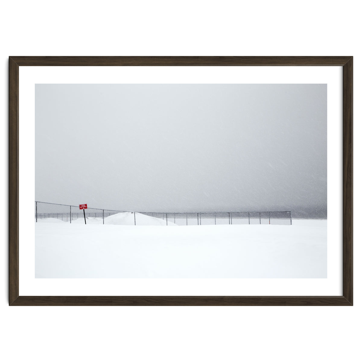 Fence in the winter seascape