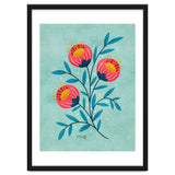Teal And Coral Flowers thumbnail