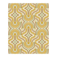 Ochre Retro Marbled Tiles (Print Only)