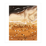 Coffee Beach, Ocean Sea Beachy Tropical Summer, Travel Painting Nature Landscape Waves People Sand (Print Only) thumbnail