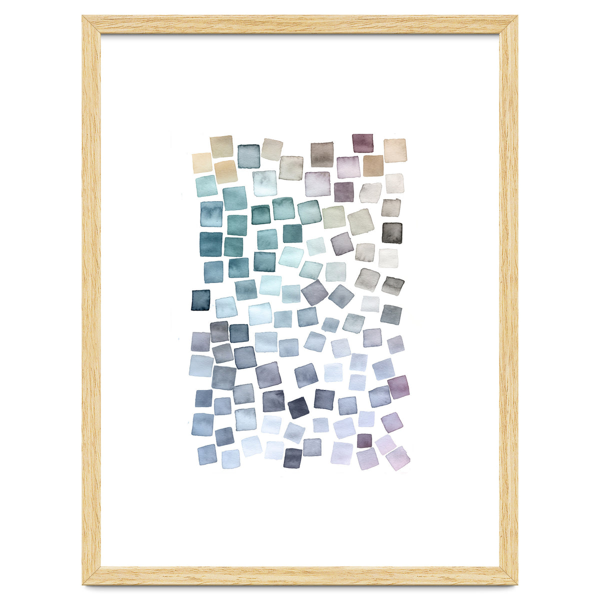 Watercolor Geometric Square Shapes Cozy