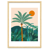 Palm Vibes, Tropical Vintage Botanical Nature, Illustration Mountains Landscape Adventure, Pastel Plants Wild Jungle Boho Forest thumbnail