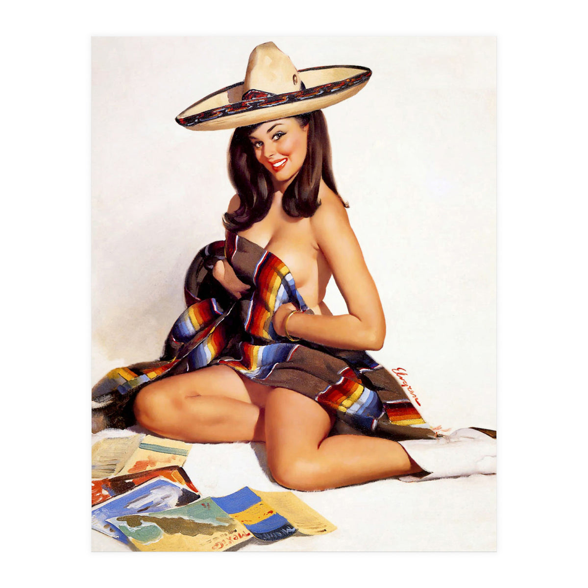 Sexy Pinup Mexican Girl (Print Only)