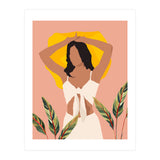 Fold Up The Sun & Take It Wherever You Go, Bohemian Woman Self Love Self Care Pastel , Plant Lady Tropical Boho Contemporary (Print Only) thumbnail