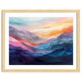 Vibrant Abstract Watercolor Mountain Landscape thumbnail