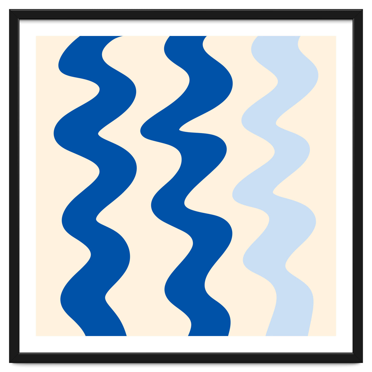 Squiggly Lines - blue and cream