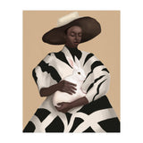 Woman In Stripes Holding A White Rabbit (Print Only) thumbnail