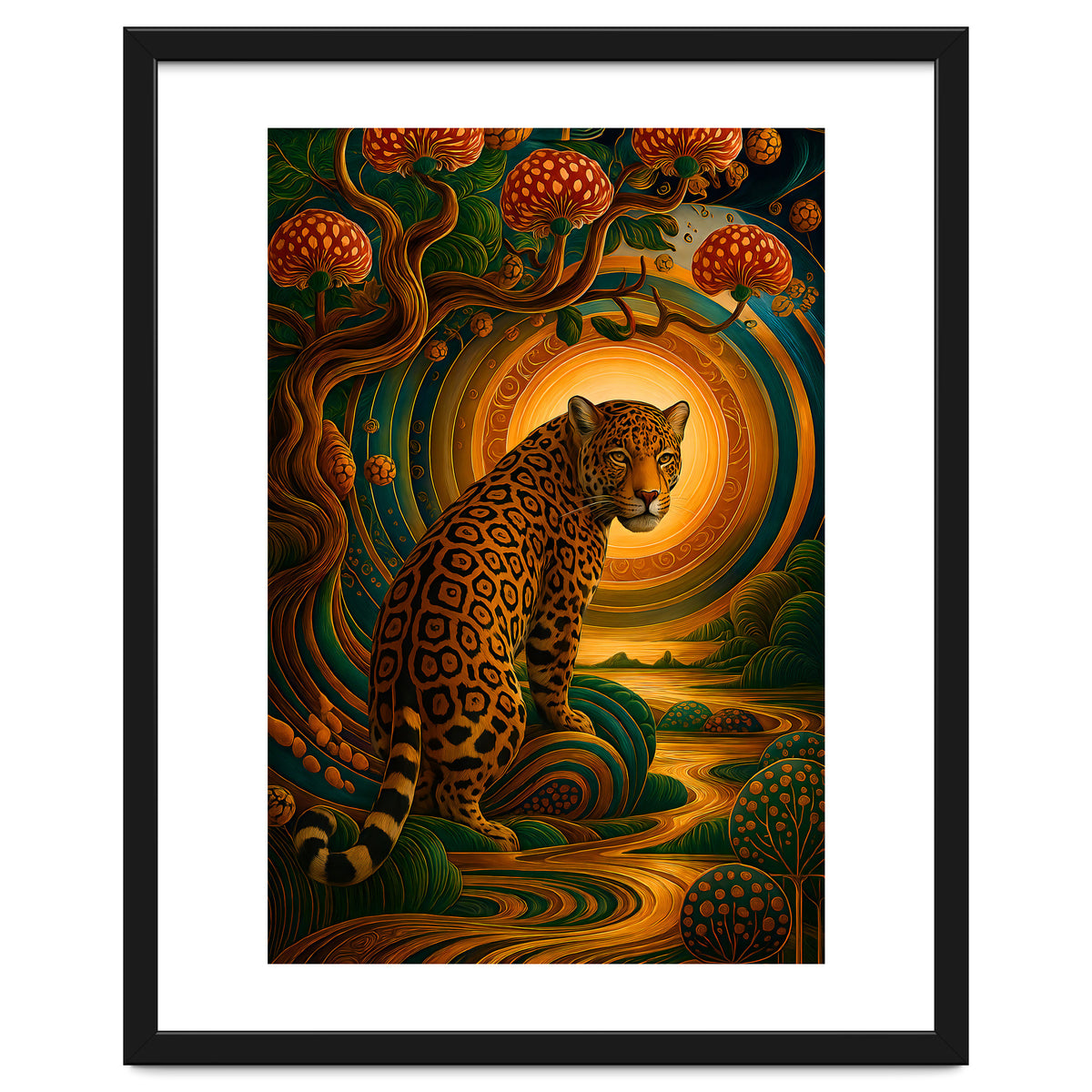 Leopard in Retro Contemporary Aesthetics