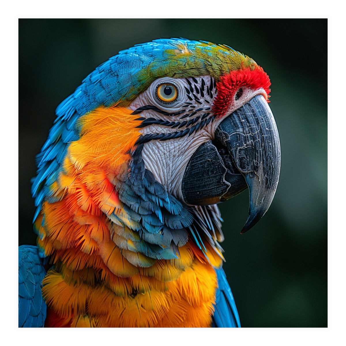 Close Up Of A Colorful Macaw Parrot (Print Only)