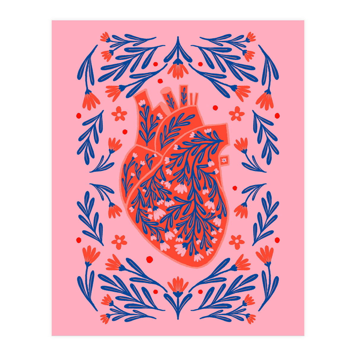 Floral Anatomical Heart (Print Only)