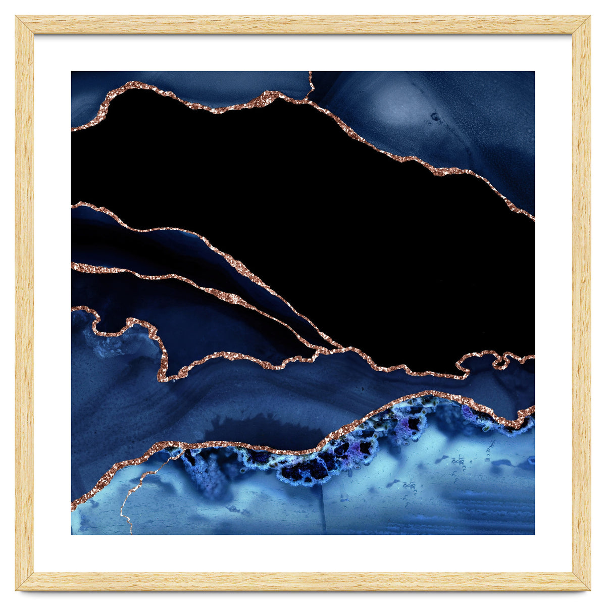 Navy & Rose Gold Agate Texture 14