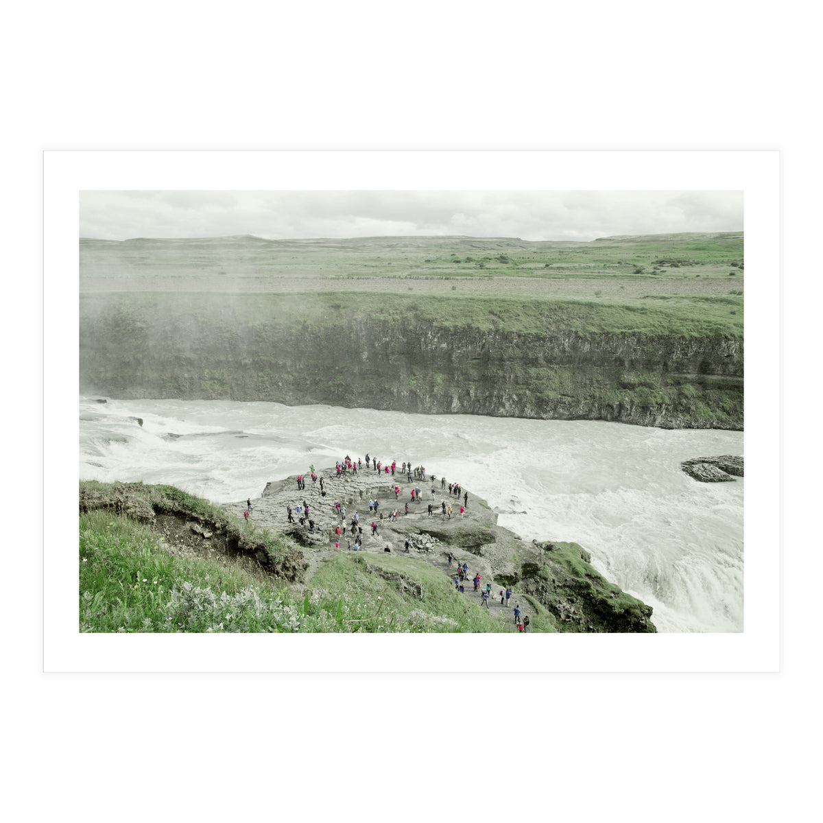 Tourists at the edge of the big river - Iceland  (Print Only)