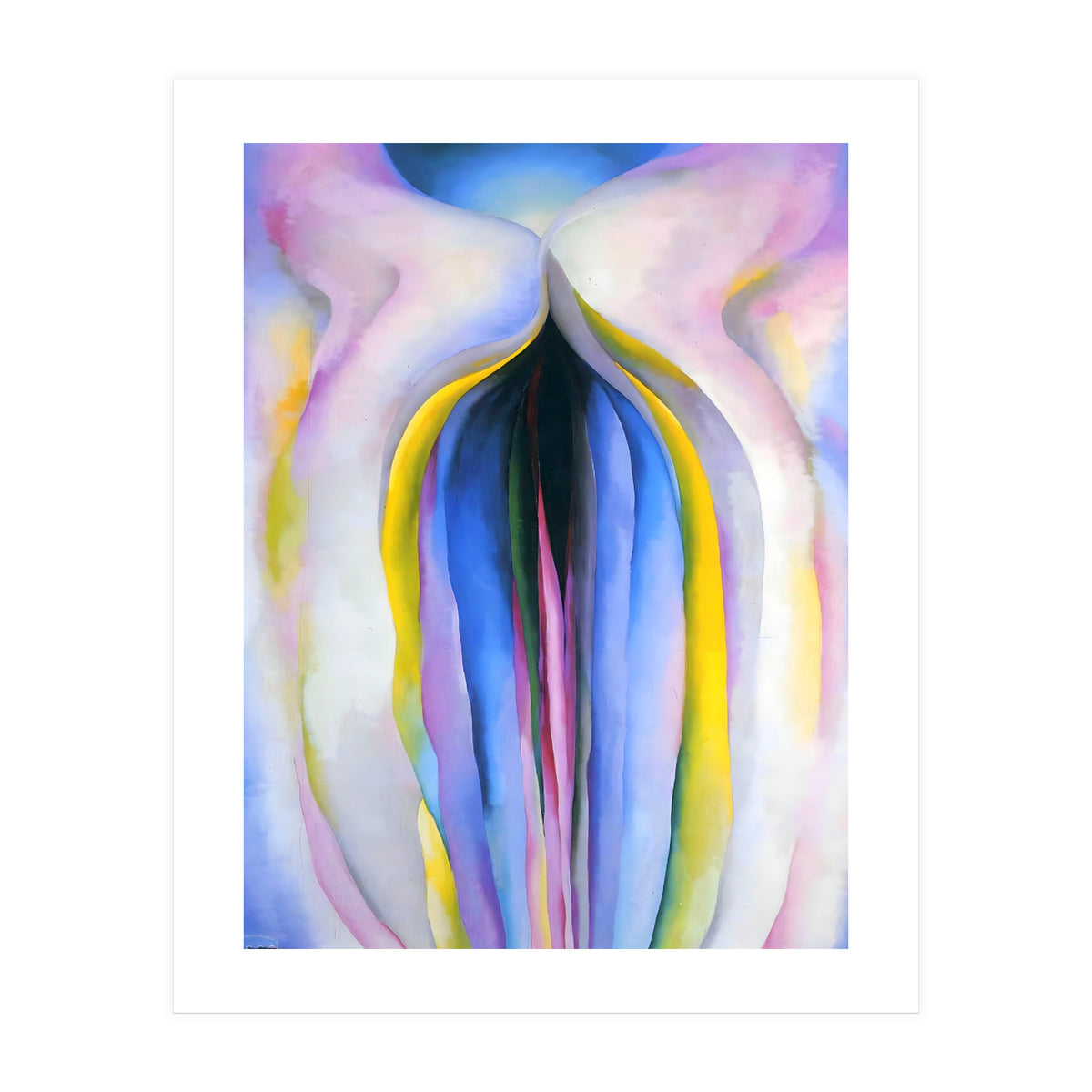 Georgia O’Keeffe – Grey Line with Black, Blue and Yellow (1923) | Elegant Abstract Modernist Composition with Bold Color Contrast (Print Only)