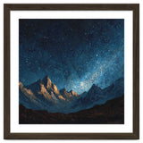 Starry Night Over Majestic Mountains Impasto Oil Painting Style thumbnail