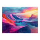 Vibrant Abstract Mountain Landscape at Sunset (Print Only) thumbnail
