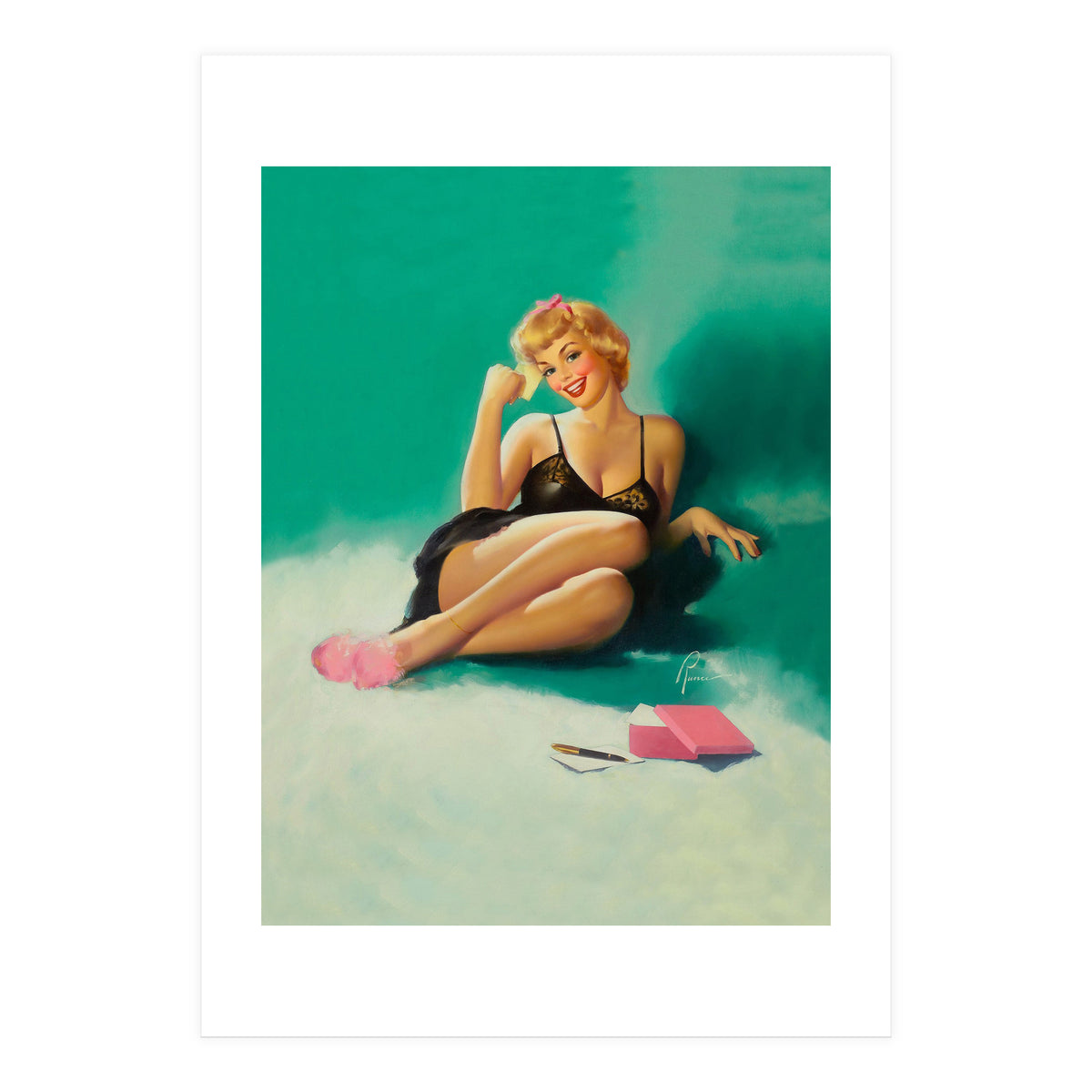 Sexy Pinup Girl With Phone Number For You (Print Only)