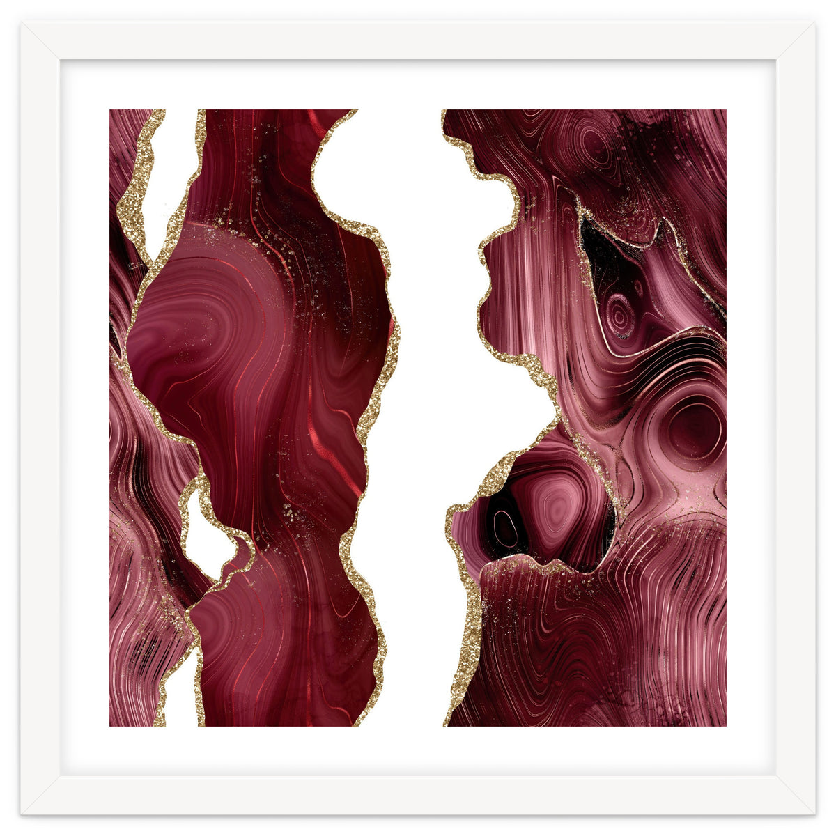 Burgundy & Gold Glitter Agate Texture 05