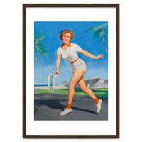 Pinup Girl On The Tennis Course