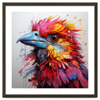 Vibrant Abstract Bird Portrait Watercolor Splash