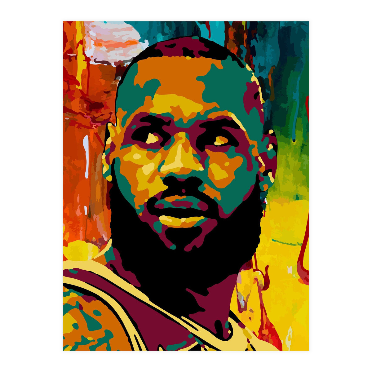 LeBron James Colorful abstract (Print Only)