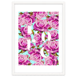 Love, Floral Typography Valentine's Graphic Design, Eclectic Modern Boho Botanical Rose Illustration thumbnail