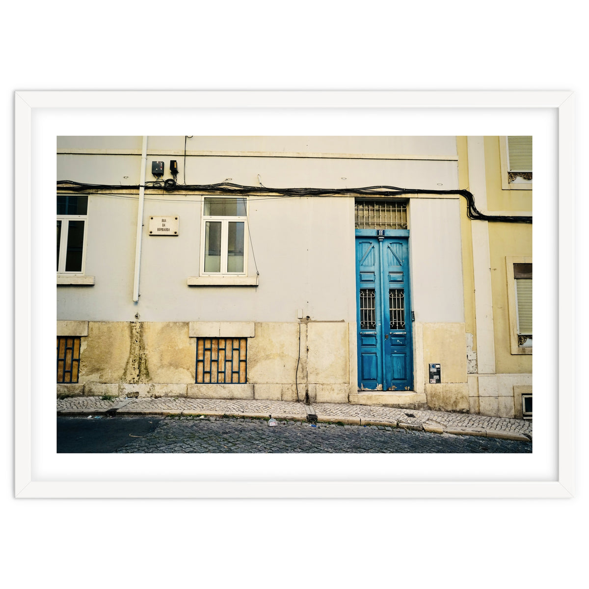 Lisbon Blue door on the street