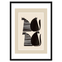 Minimalist Cats In Black And White