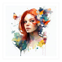 Red Hair Butterfly Reverie (Print Only)