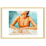 Mi Bebida Por Favor | Modern Bohemian Woman Summer Swim | Swimming Pool Watercolor Fashion Painting thumbnail