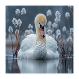 Swan Floating Serene On Calm Water (Print Only) thumbnail