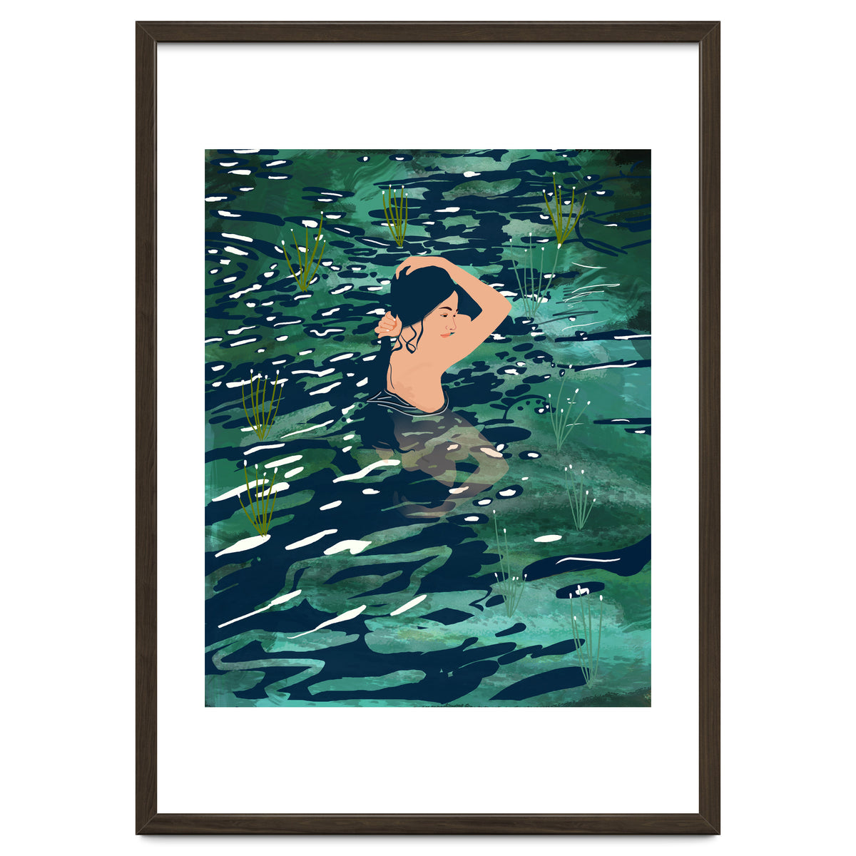 The Birth Of A Lake, Wild Nature Landscape Painting, Bohemian Woman Free Spirit