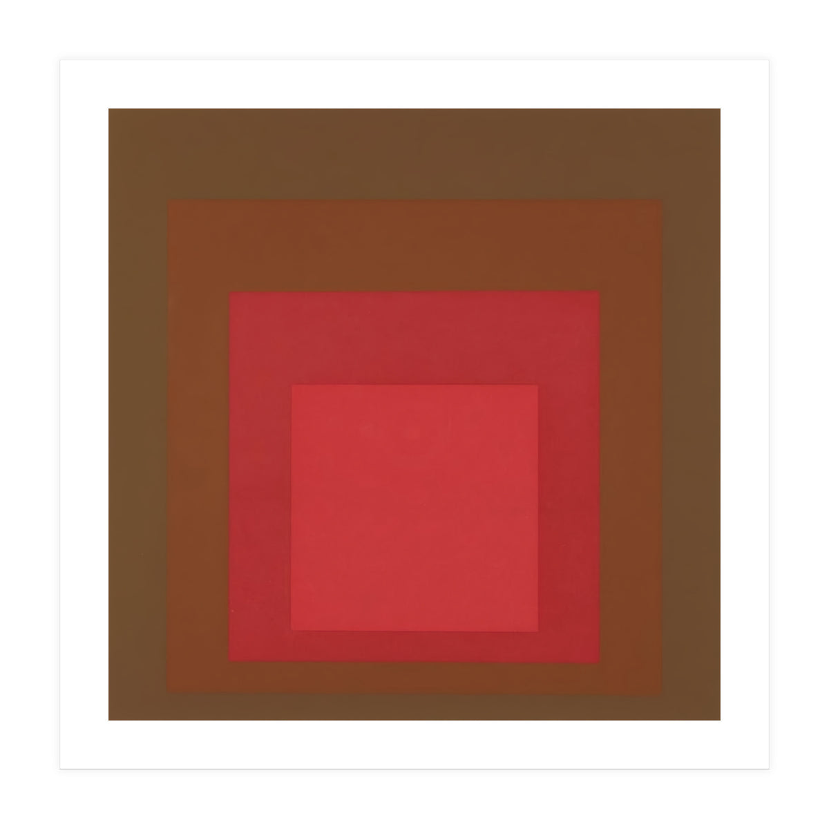 JOSEF ALBERS - HOMAGE TO THE SQUARE, RED, BROWN  (Print Only)